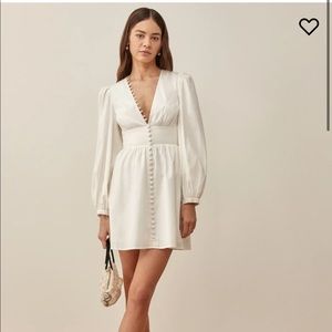 Reformation white long sleeve Caitie dress new with tags